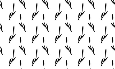 black and white spring branches on a white background. Can be used for print and design. putter illustration