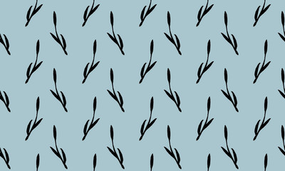 Fototapeta premium black and white spring branches on a white background. Can be used for print and design. putter illustration