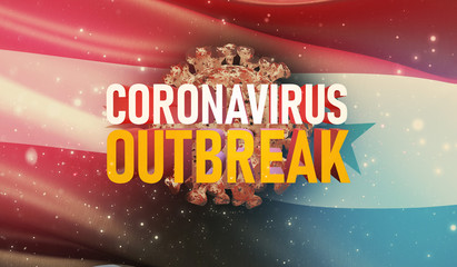 Coronavirus COVID-19 outbreak concept, health threatening virus, background waving national flag of Syria. Pandemic stop Novel Coronavirus outbreak covid-19 3D illustration.