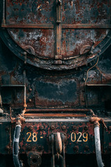 Fototapeta na wymiar Old rusty steam locomotive.