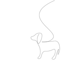 Cute puppy line drawing. Vector illustration