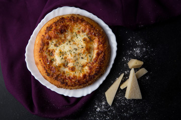 Thin Crust Cheese Pizza Top View
