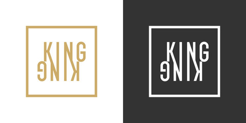 Stylish inscription Kingfor design and print on clothing. Modern typography.