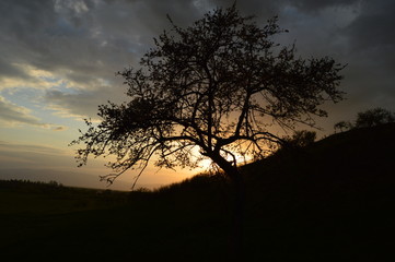 Sunset in the hidden lands in Transylvania