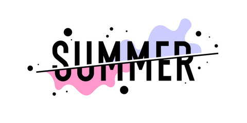 Summer poster in a modern style. Vector illustration on a white background.