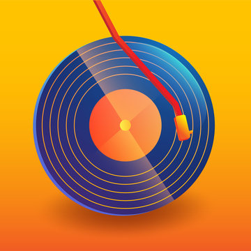 vinyl record music vector abstract  with gradient  background graphic