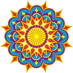 Festive colorful mandala 1 star pattern in vector form