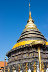 Pagoda at  Wat Phra That Lampang Luang  in Lampang province, Thailand.