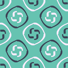 Seamless pattern with groups of geometric elements.