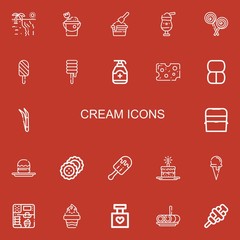 Editable 22 cream icons for web and mobile