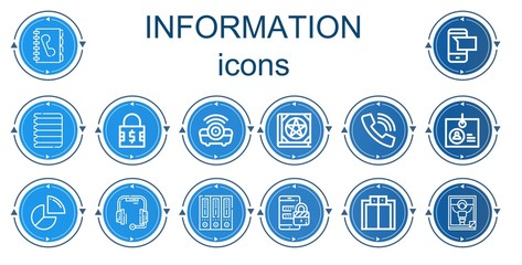 Editable 14 information icons for web and mobile