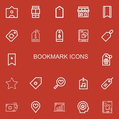 Editable 22 bookmark icons for web and mobile