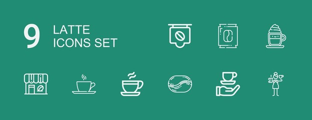 Editable 9 latte icons for web and mobile