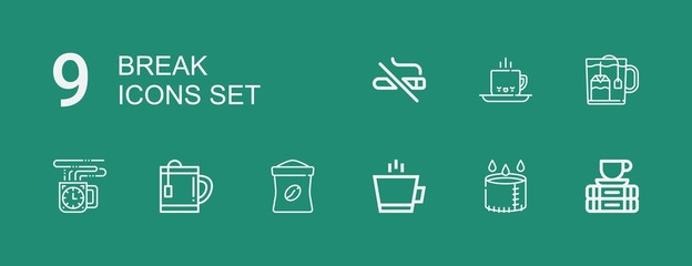 Editable 9 break icons for web and mobile