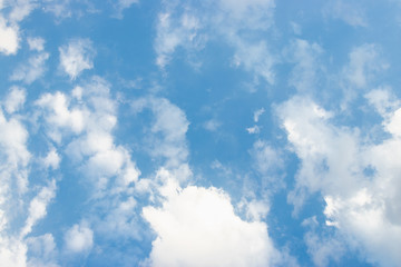 Blue sky and white clouds. Natural background and texture.
