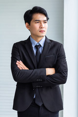 Portrait of young asian business idea for business finance concept