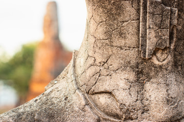 Part of an ancient Buddha statue.