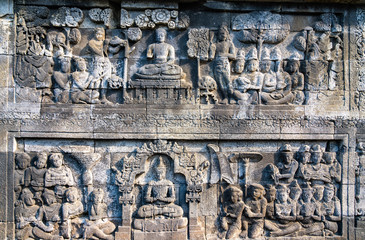 Borobudur Temple in Central Java. UNESCO world heritage in Indonesia