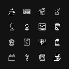 Editable 16 grinder icons for web and mobile