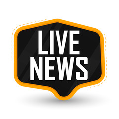 Live News, banner design template, vector illustration