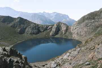 Naklejka na ściany i meble mountain lake in the alps
