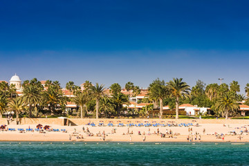 Beach, Caleta de Fuste, Fuerteventura, Canary Islands, Spain, Europe