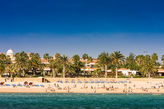 Beach, Caleta de Fuste, Fuerteventura, Canary Islands, Spain, Europe