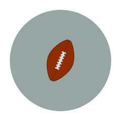 american football ball with seam. Vector illustration for web and mobile design.