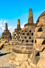 Borobudur Temple in Central Java. UNESCO world heritage in Indonesia