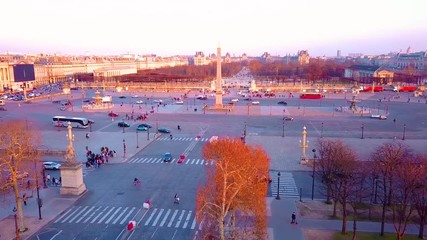 Flying toward Place de la Concorde in Paris.