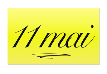Obraz premium 11 mai post it jaune souligné