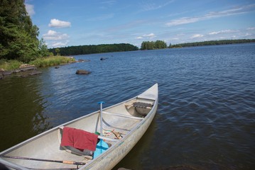 Fototapeta na wymiar Canoe in Sweden II