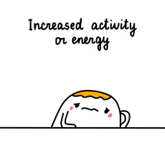 Increased activity or energy bipolar disorder symptom man expressive in cartoon comic style