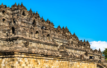 Fototapeta na wymiar Borobudur Temple in Central Java. UNESCO world heritage in Indonesia