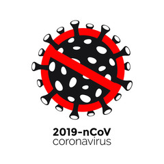 Coronavirus danger and public health risk disease and flu outbreak. Stop mers coronavirus sign poster