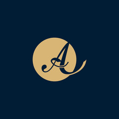 Handwritten logo letter a vector