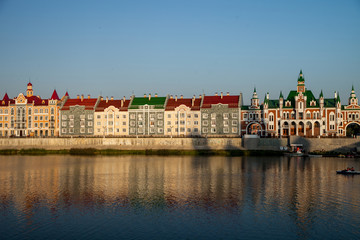 houses on the river Bank. Yoshkar-Ola