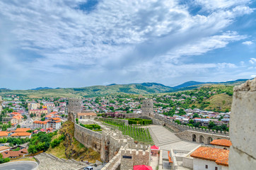 Fototapeta na wymiar Georgia. Akhaltsikhe. View of the city from the observation tower of the fortress