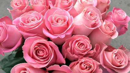 
a large bouquet of pink roses