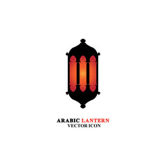 Arabian lantern for ramadan icon flat style. Isolated on white background. illustration.