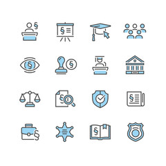 Lawyer and business vector icon set
