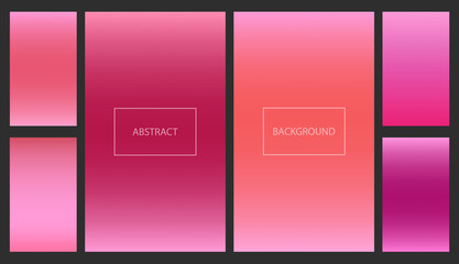 Fototapeta premium Bright red, orange and pink gradients for smartphone screen backgrounds. Set of soft deep magenta and coral color vibrant wallpaper for mobile technology apps, ui design