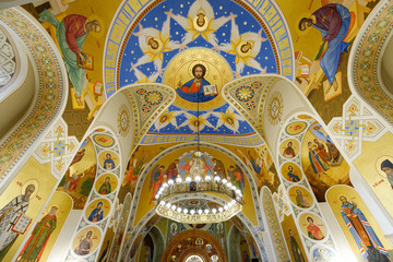 Fototapeta na wymiar interior of the Greek Catholic Church of the Holy Trinity