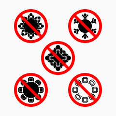 no meeting icon, do not meeting vector, prohibit icon set