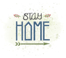 STAY AT HOME Handlettering Typografie Illustration