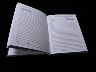 An empty diary with open pages
