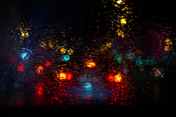 Fototapeta na wymiar Colorful raindrops