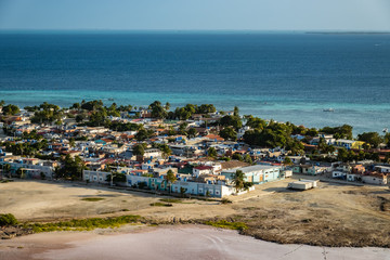 Fototapeta na wymiar Panoramic high view of Los Roques town - Venezuela