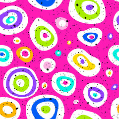 Naklejka premium Light Multicolor neon vector seamless layout with circle spots. Illustration with set of colorful abstract circles.