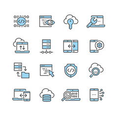 Data analysis vector icons set
